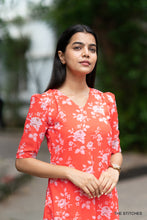 Load image into Gallery viewer, Orange Floral Kurti Only
