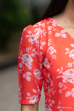 Load image into Gallery viewer, Orange Floral Kurti Only
