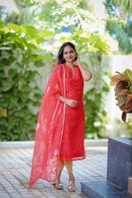 Load image into Gallery viewer, LYRA KURTI with DUPATTA - RED
