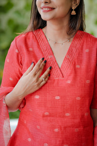 LYRA KURTI with DUPATTA - RED