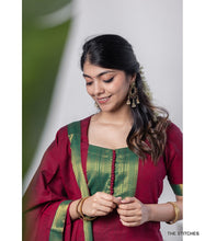 Load image into Gallery viewer, MANGALAGIRI KURTI with DUPATTA - MAROON

