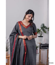 Load image into Gallery viewer, MANGALAGIRI KURTI with DUPATTA - GREY
