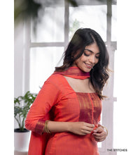 Load image into Gallery viewer, MANGALAGIRI KURTI with DUPATTA - PEACH
