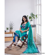 Load image into Gallery viewer, MANGALAGIRI KURTI with DUPATTA - TEAL
